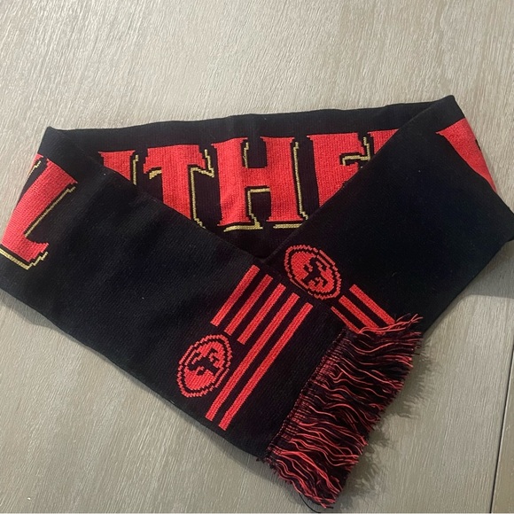 San Francisco 49ers FAITHFUL knit scarf w/ fringe unisex adult NFL sports team - Picture 4 of 5